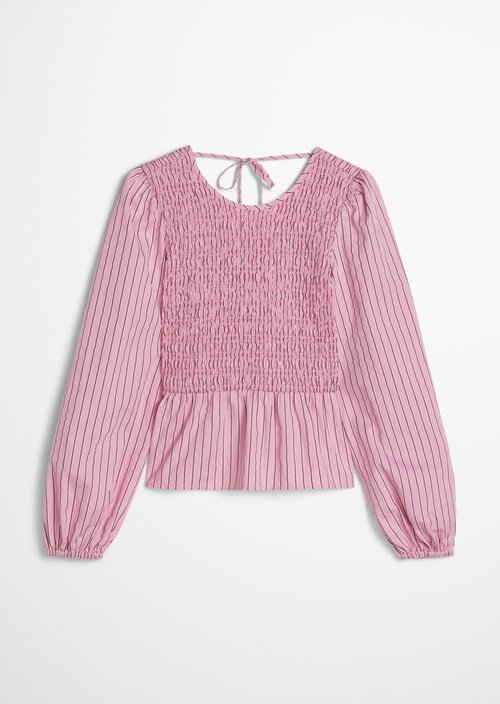 Peplum striped blouse slim — Light Pink