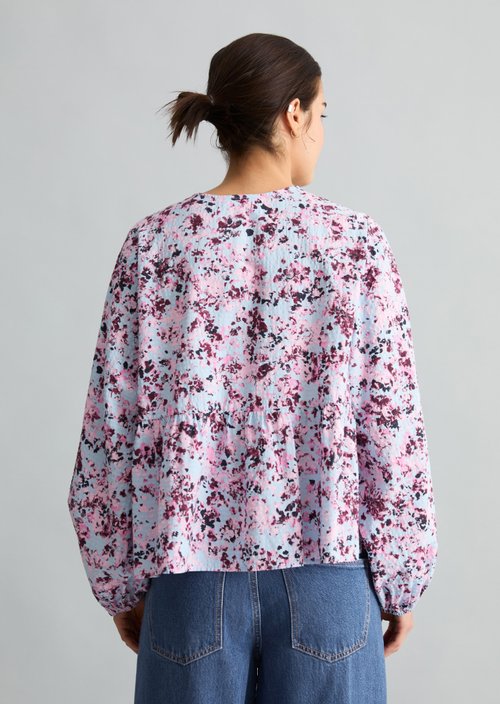 Relaxed crinkle blouse — Light Blue
