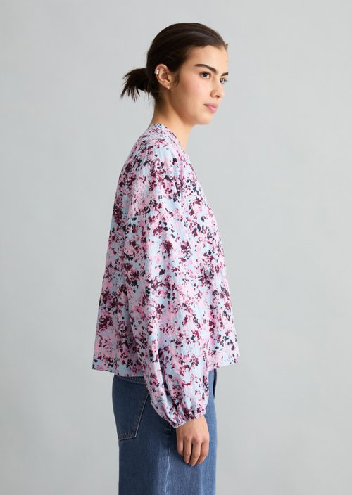 Relaxed crinkle blouse — Light Blue