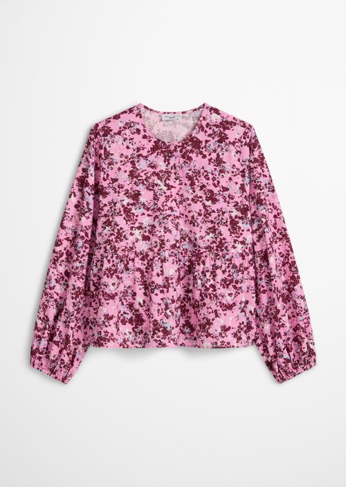 Relaxed crinkle blouse — Medium Pink