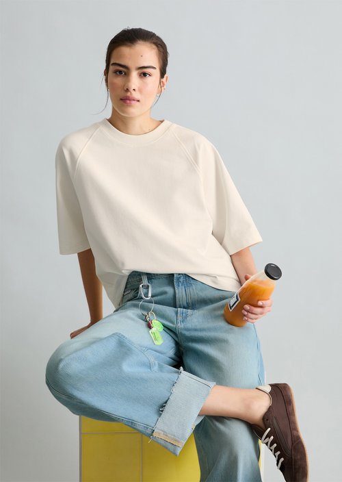 DfC short-sleeved sweatshirt relaxed — Silky White