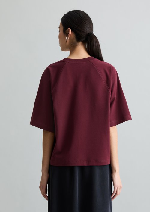 DfC short-sleeved sweatshirt relaxed — Merlot Red