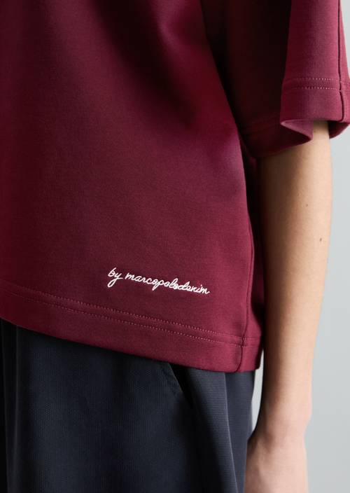 DfC Kurzarm-Sweatshirt relaxed Merlot Red in Detailansicht