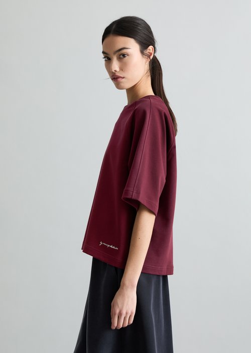 DfC short-sleeved sweatshirt relaxed — Merlot Red