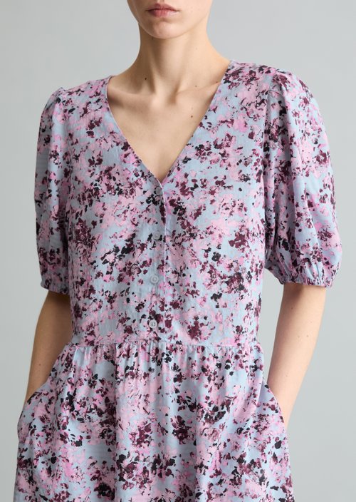 Relaxed print dress — Light Blue