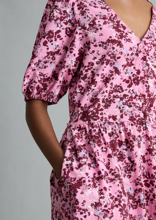 Relaxed print dress — Medium Pink