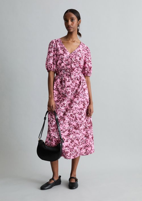 Relaxed print dress — Medium Pink