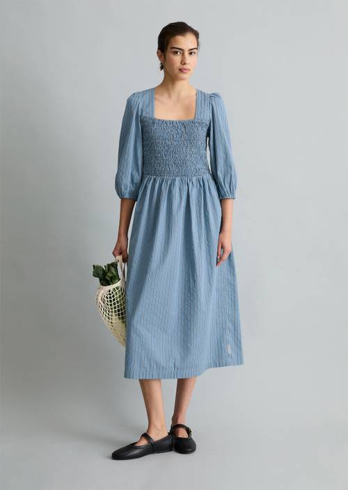 Gestreiftes Kleid Light Blue in Frontalansicht