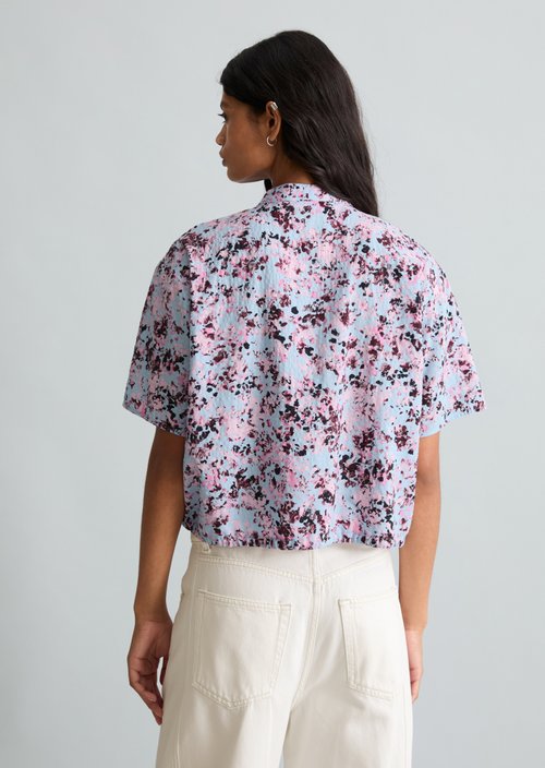 Relaxed short-sleeved blouse — Light Blue