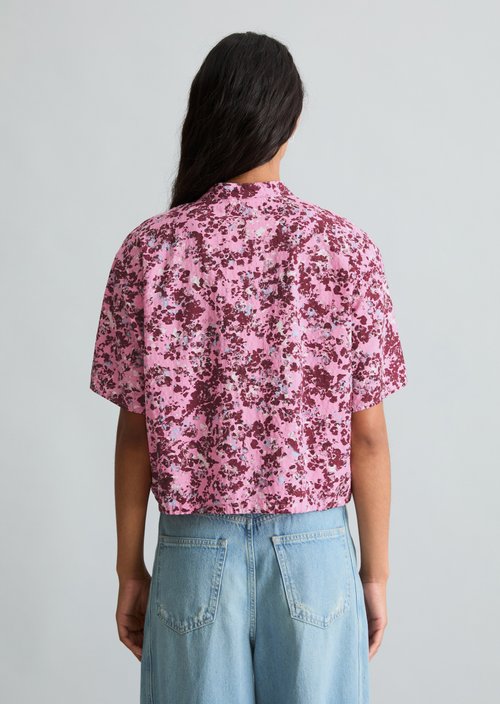 Relaxed short-sleeved blouse — Medium Pink