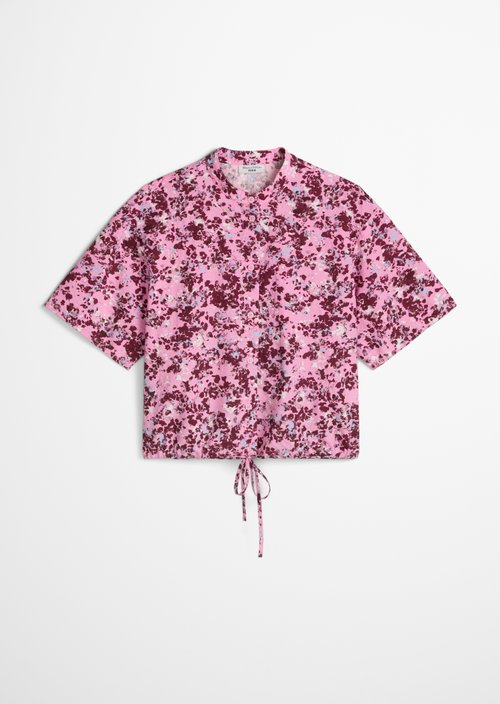 Relaxed short-sleeved blouse — Medium Pink