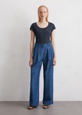 Denim pants wide with TENCEL™ Lyocell - blue | Trousers | MARC O'POLO