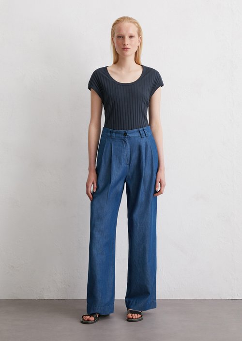 Denim pants wide — Medium Blue