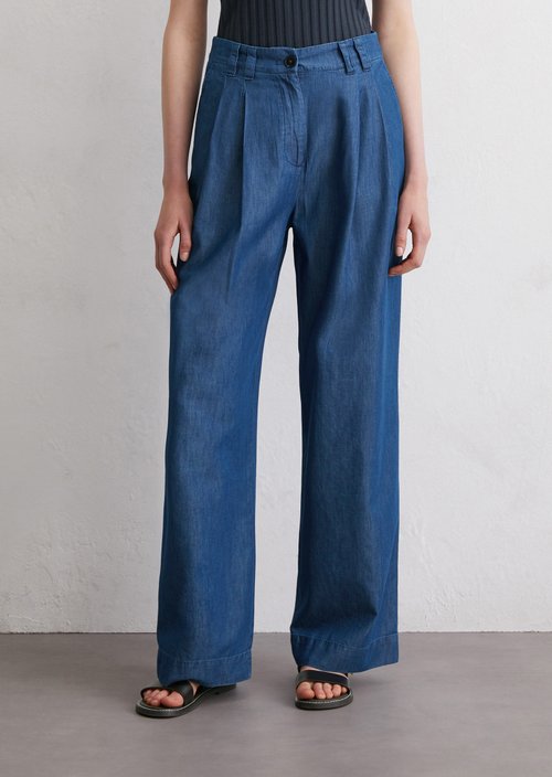 Denim pants wide — Medium Blue