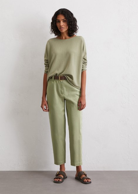 Marc O'Polo Chino model Kalni taps toelopend, Dames, groen, 40, 96% Katoen, 4% Elasthaan