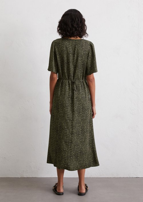 Dress with elastic waist flared — Black