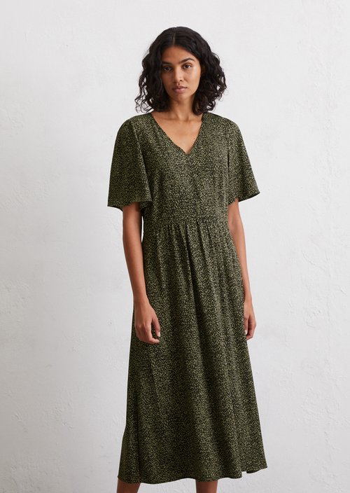 Dress with elastic waist flared — Black
