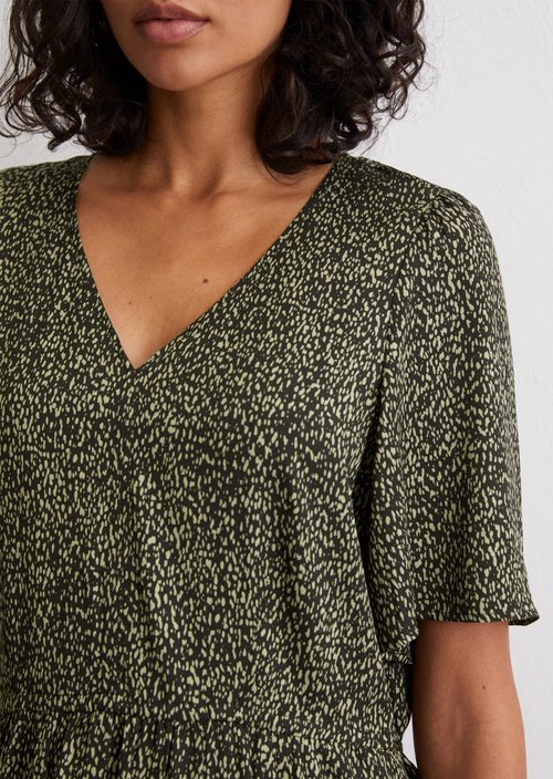 Dress with elastic waist flared — Black