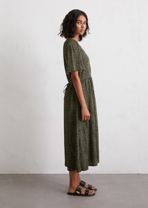 Dress with elastic waist flared — Black