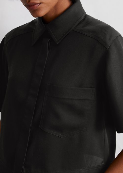 Short sleeve blouse boxy — Black