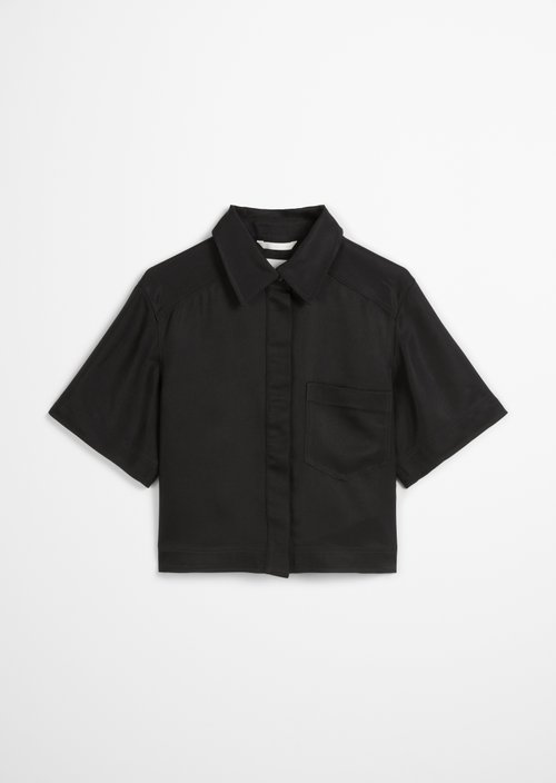 Short sleeve blouse boxy — Black