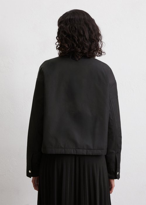 Collarless jacket regular — Black