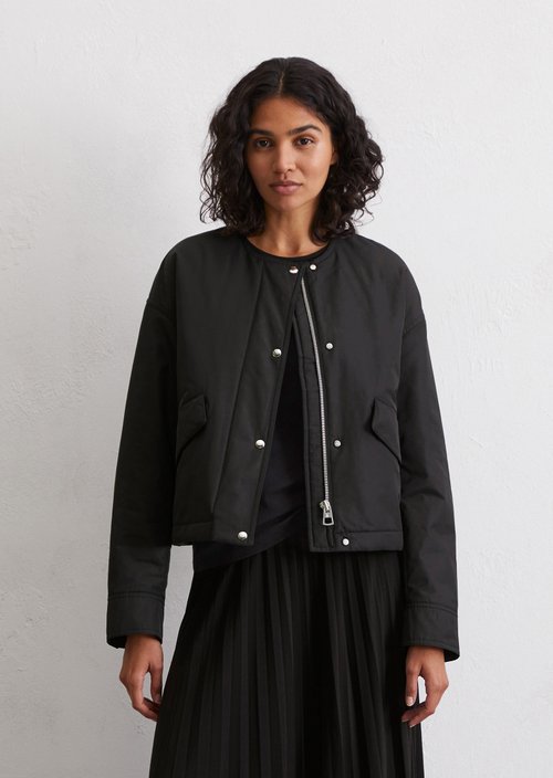 Collarless jacket regular — Black