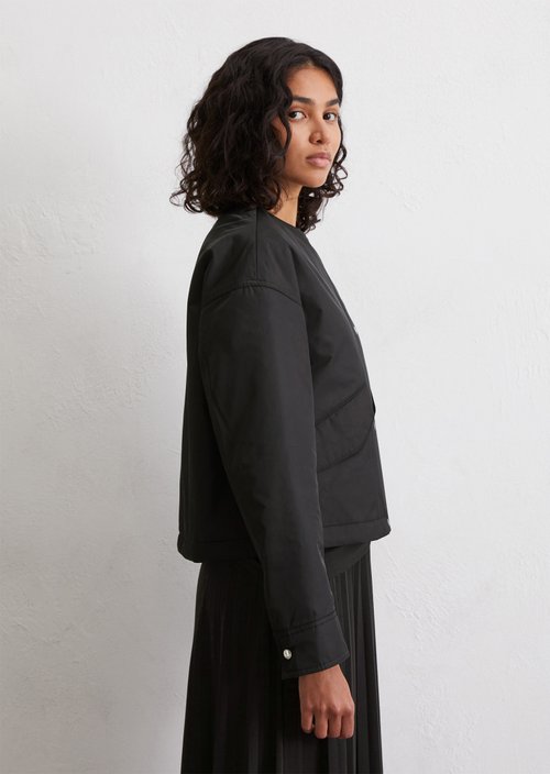 Collarless jacket regular — Black