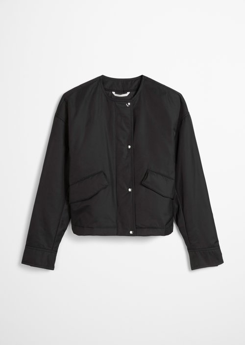 Collarless jacket regular — Black