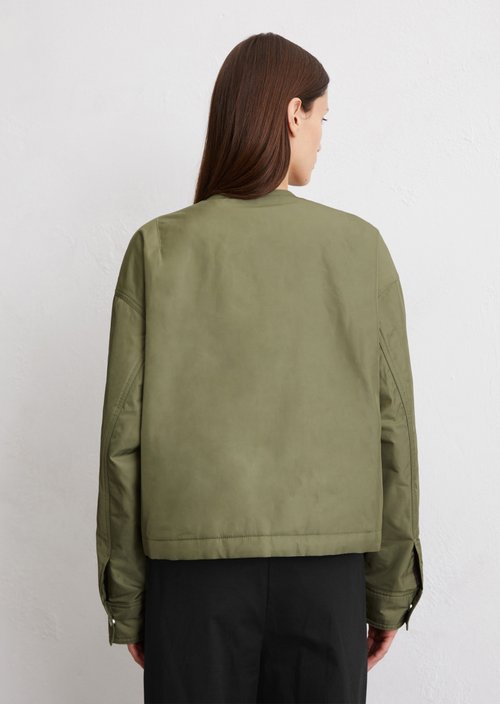 Collarless jacket regular — Olive