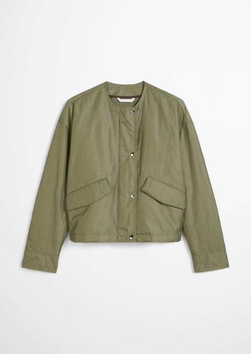 Collarless jacket regular — Olive