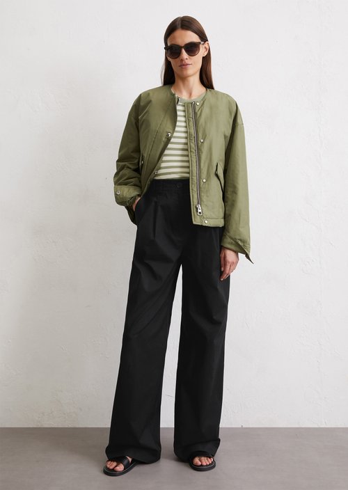 Collarless jacket regular — Olive