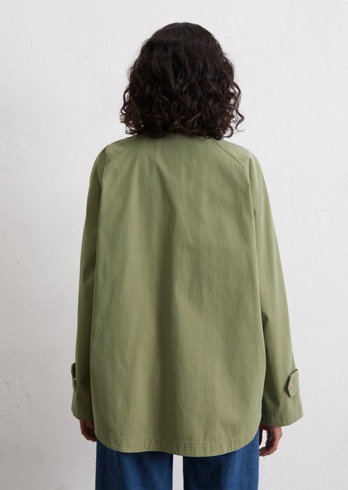 Relaxed cape-style barn jacket — Olive