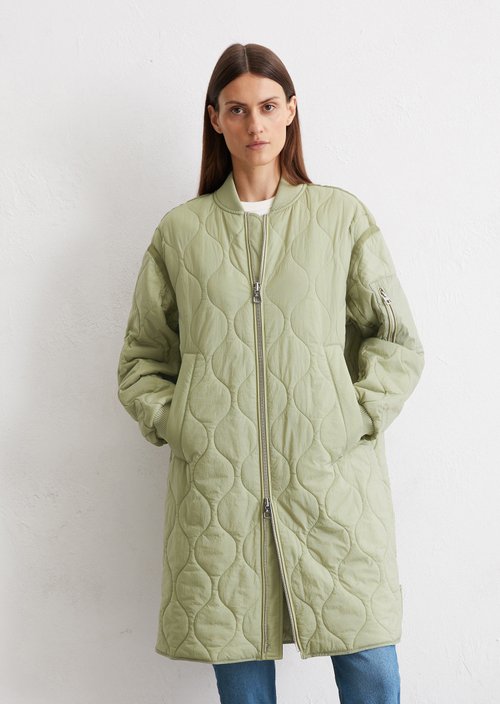 Quilted coat regular — Smooth Sage