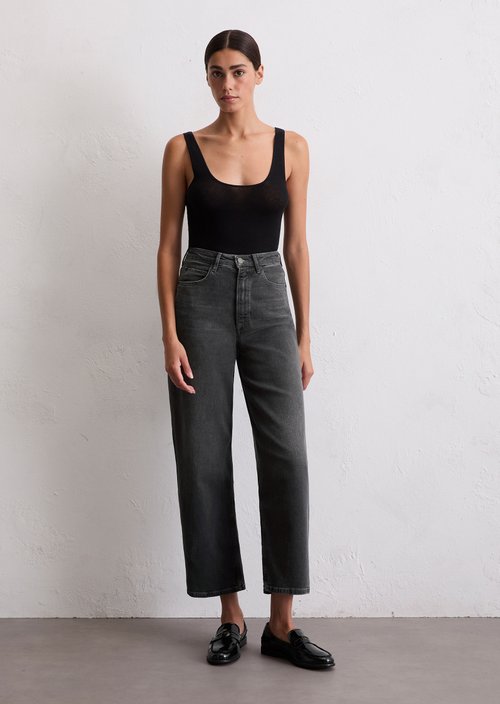 Jeans model Tolva wide culotte-length — Black