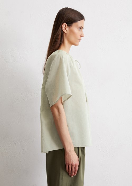 Relaxed short-sleeved blouse — Smooth Sage