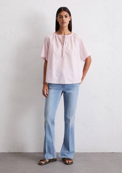 Relaxed short-sleeved blouse — Pale Lilac