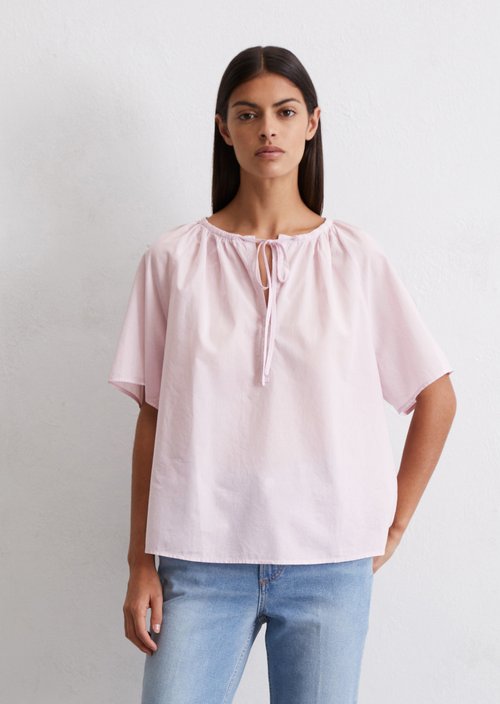 Relaxed short-sleeved blouse — Pale Lilac