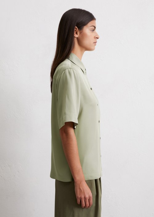 Flowing short-sleeved blouse — Smooth Sage