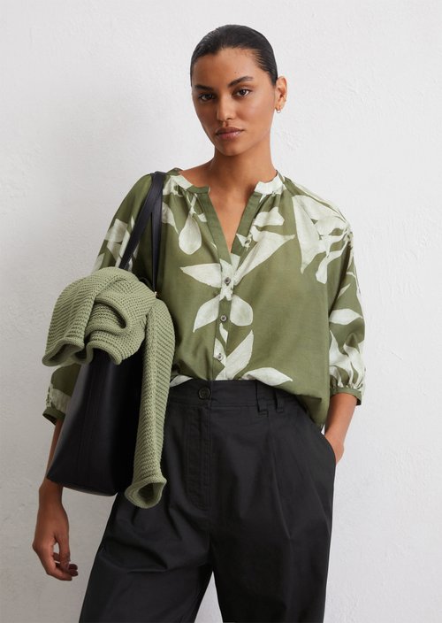 Print blouse regular — Medium Green