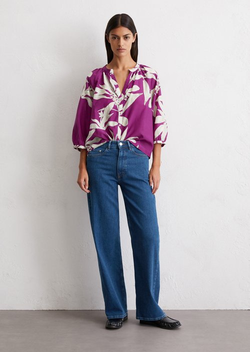 Print blouse regular — Medium Pink