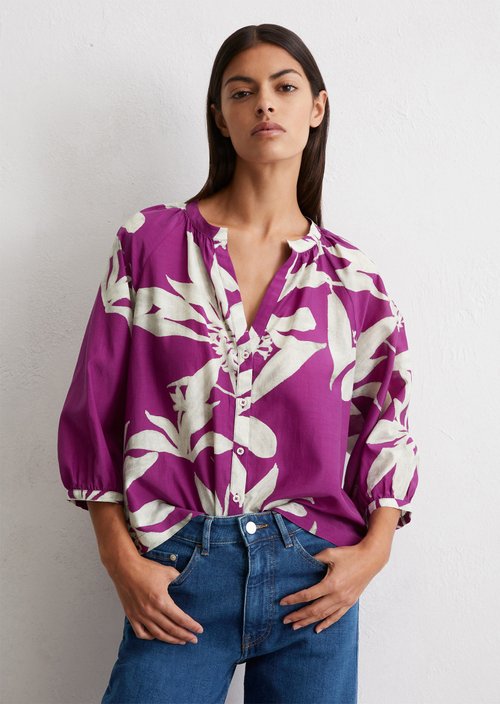 Print blouse regular — Medium Pink
