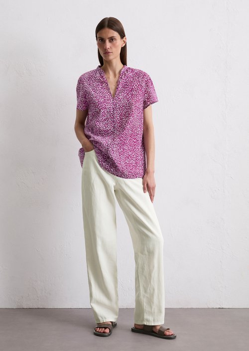 Patterned blouse shirt — Medium Pink