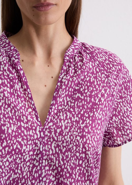 Patterned blouse shirt — Medium Pink