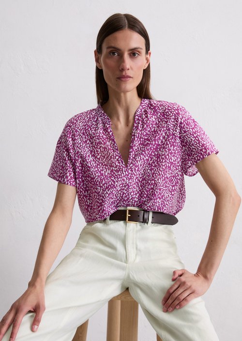 Patterned blouse shirt — Medium Pink
