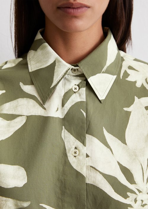 Print blouse relaxed cropped — Medium Green