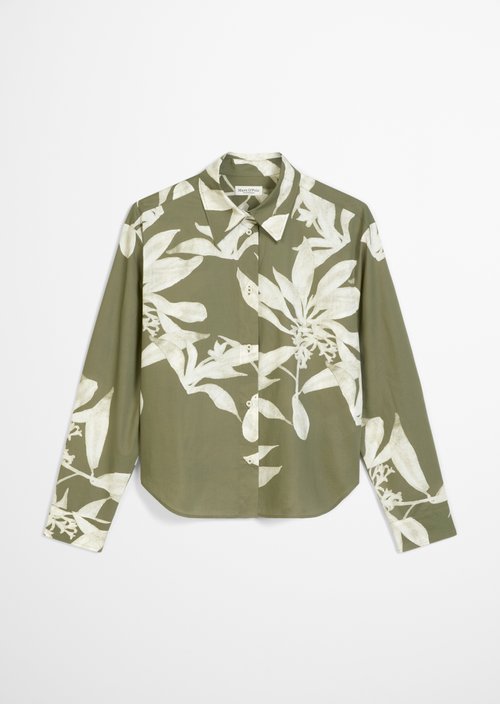Print blouse relaxed cropped — Medium Green