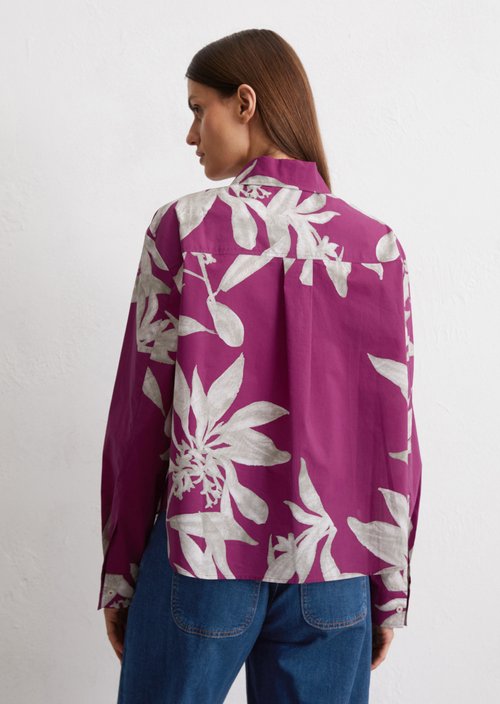 Print blouse relaxed cropped — Medium Pink
