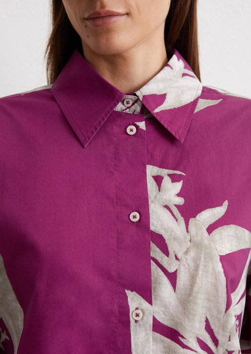 Print blouse relaxed cropped — Medium Pink