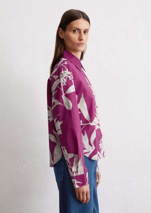 Print blouse relaxed cropped — Medium Pink